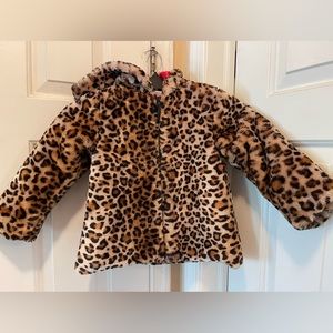 Little Me 4T Faux Fur Leopard Coat